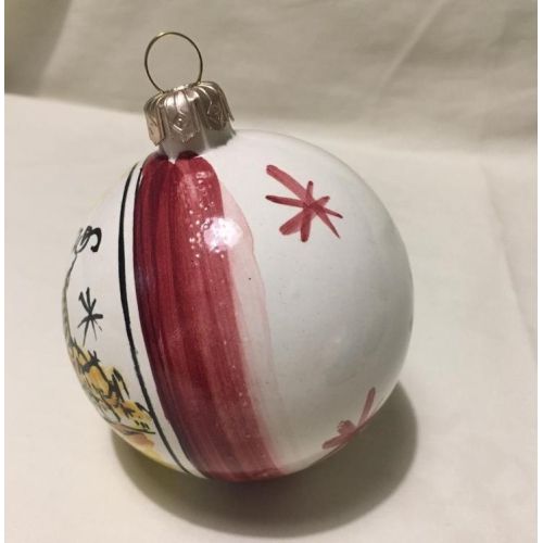 Bola de Navidad. Positano. Adorno navideño. Cerámica de Vietri. Pintada a mano.