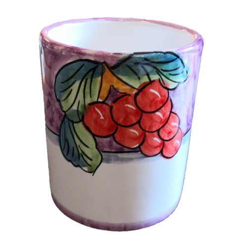 glass Fruit Line pink, handpainted Vietri ceramic.