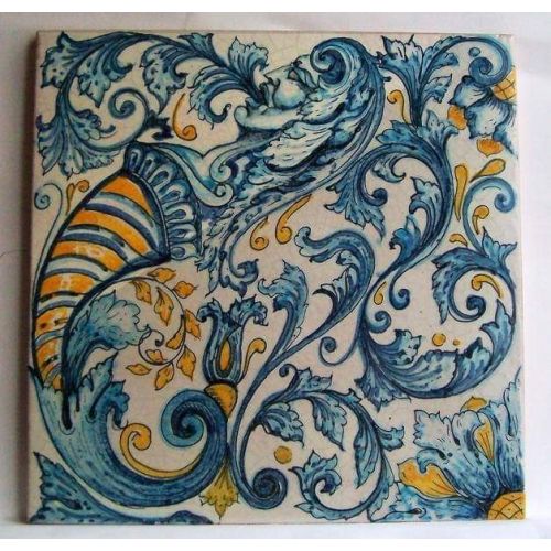 Azulejos - azulejos cuadrados en ceramica vietrese pintados a mano.