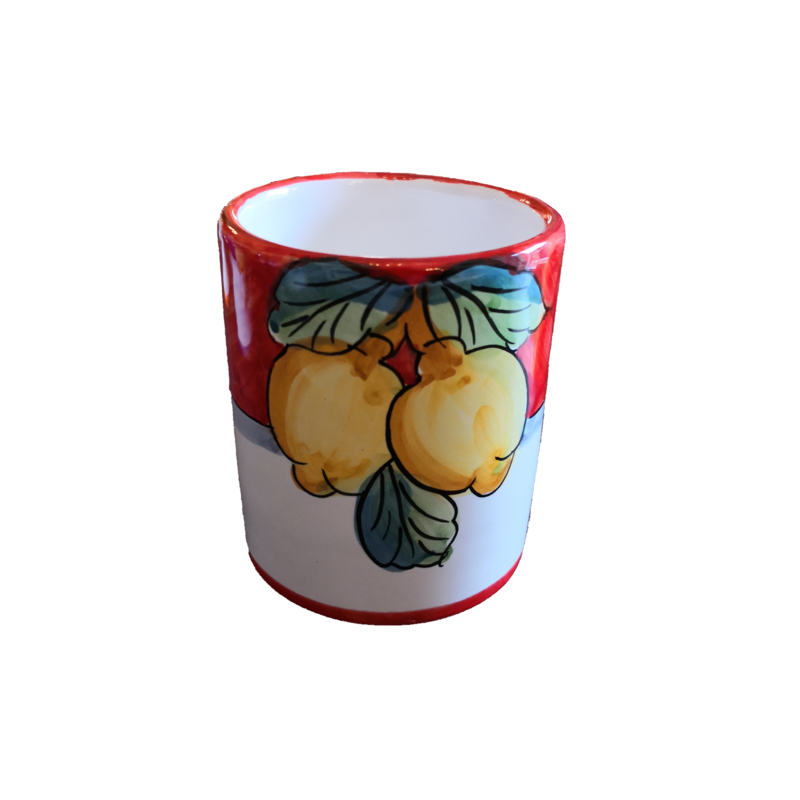 glass Fruit Line red, handpainted Vietri ceramic.