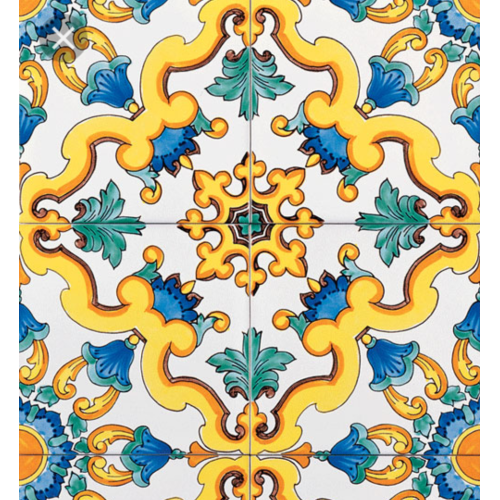 Mattonelle - piastrelle quadrate in ceramica vietrese dipinta a mano.