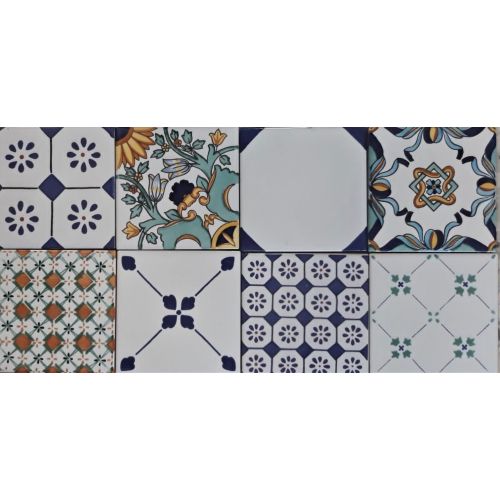 Azulejos - azulejos cuadrados en ceramica vietrese pintados a mano.