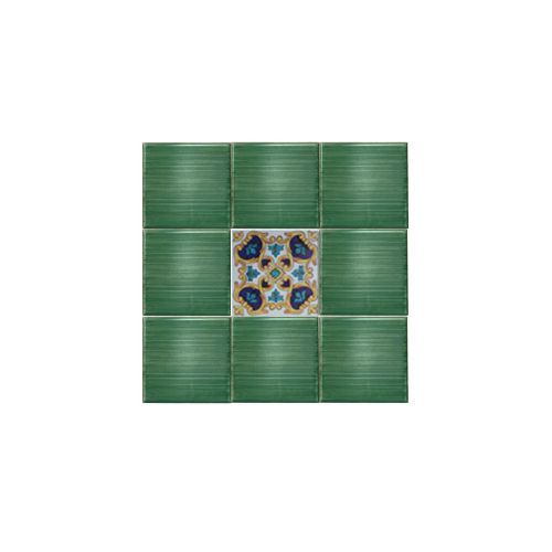 Mattonelle - piastrelle quadrate in ceramica vietrese dipinta a mano.