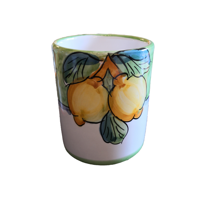 Bicchiere. Linea Frutta. Ceramica vietrese....
