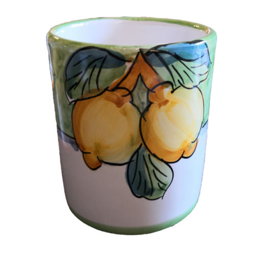 glass Fruit Line green, handpainted Vietri ceramic.