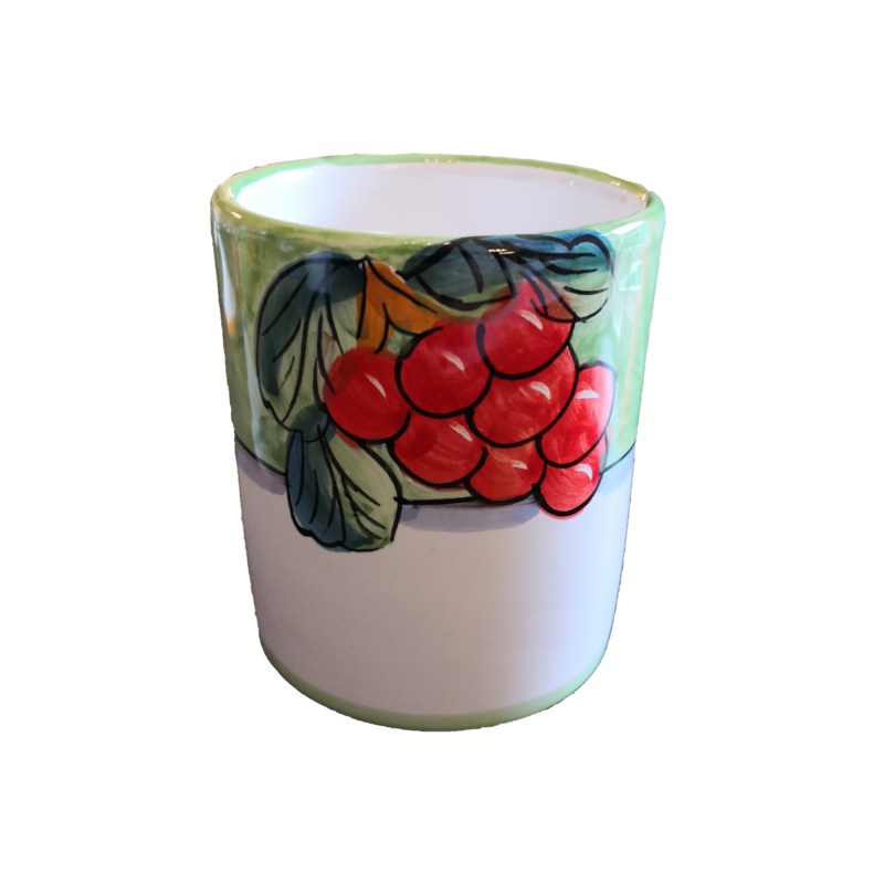 Bicchiere. Linea Frutta. Ceramica vietrese....