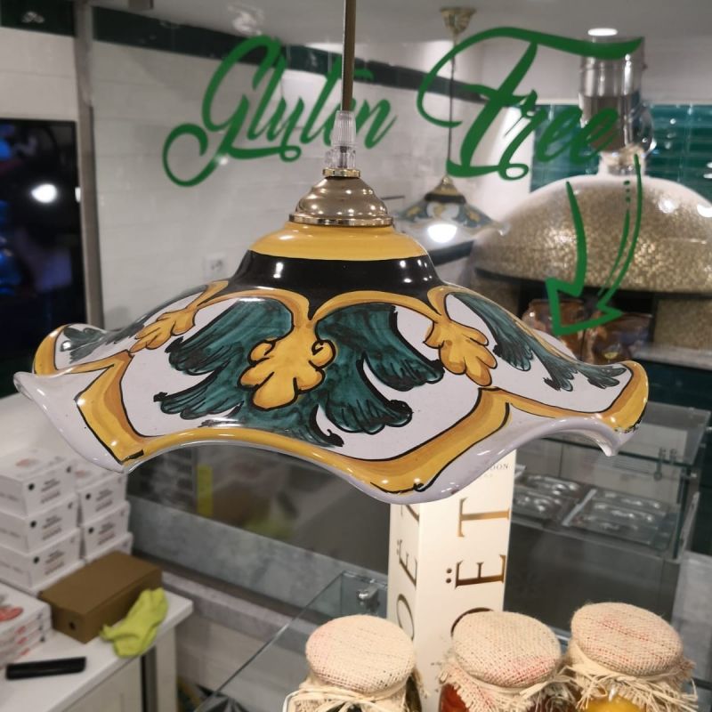 wavy edge chandelier white Background Copper...