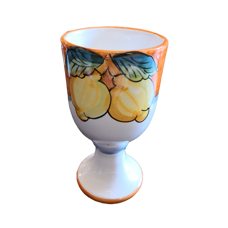 Chalice Fruit Line orange, handpainted Vietri...
