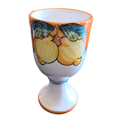 Chalice Fruit Line orange, handpainted Vietri ceramic.
