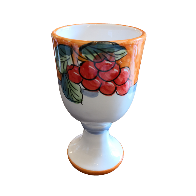Chalice Fruit Line orange, handpainted Vietri...