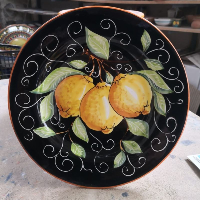 Piatto. Linea Top. Decoro Limoni. Ceramica di...