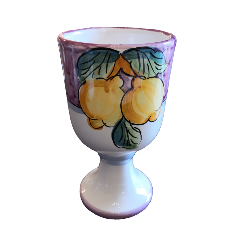 Chalice Fruit Line pink, handpainted Vietri...