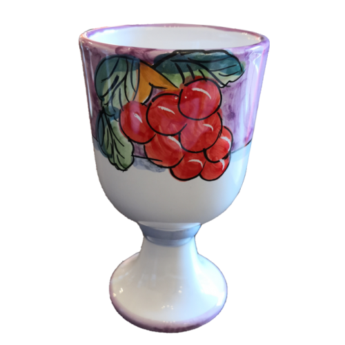Chalice Fruit Line pink, handpainted Vietri ceramic. 2