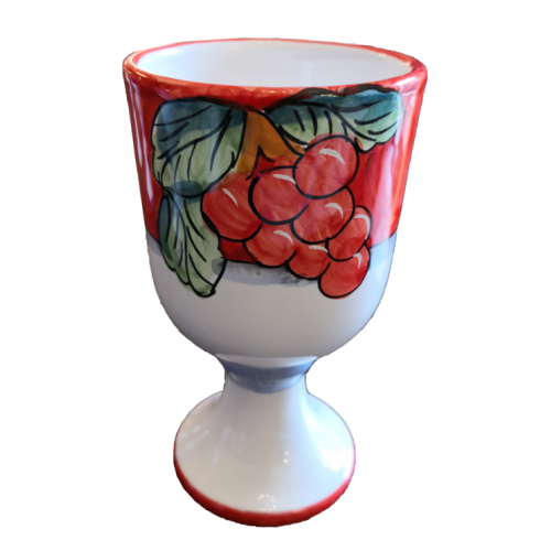 Chalice Fruit Line red, handpainted Vietri ceramic. 2