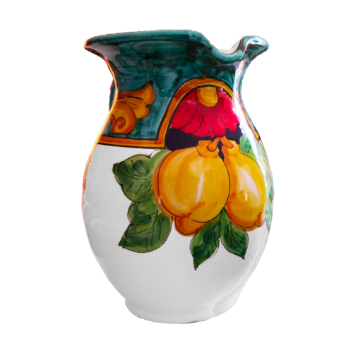 Brocca doppio decoro. Ceramica di vietri dipinta a mano.