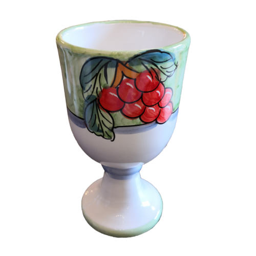 Chalice Fruit Line green, handpainted Vietri ceramic. 2