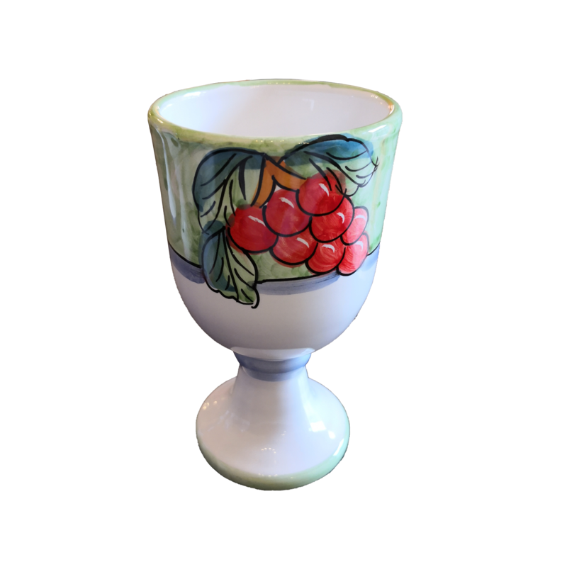Chalice Fruit Line green, handpainted Vietri...