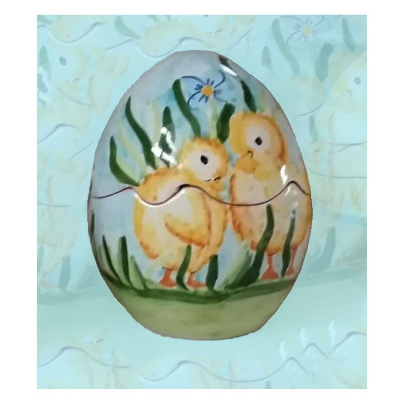 Huevos de Pascua decorados a mano. Cerámica...