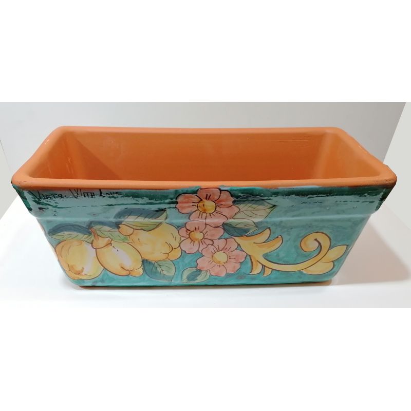 Rectangular Planter. Green Ramina Base with...