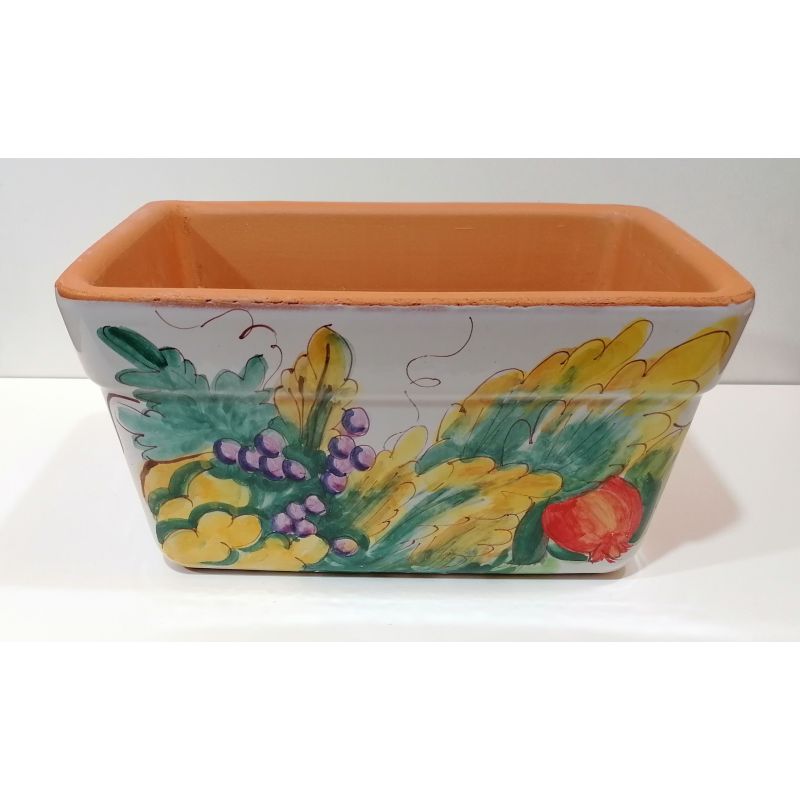 Jardinera rectangular - fondo blanco y frutal