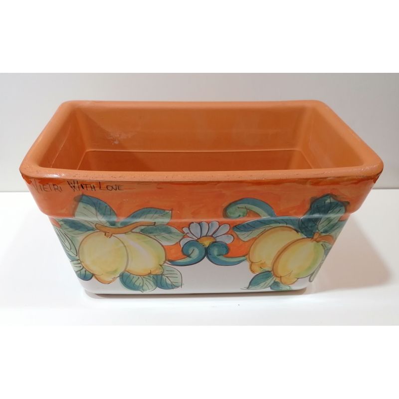 Jardinera rectangular -fondo naranja y limón