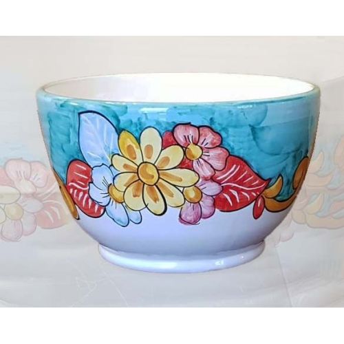 Cup pod holder. Baroque and Flowers. Handpainted Vietri ceramic
