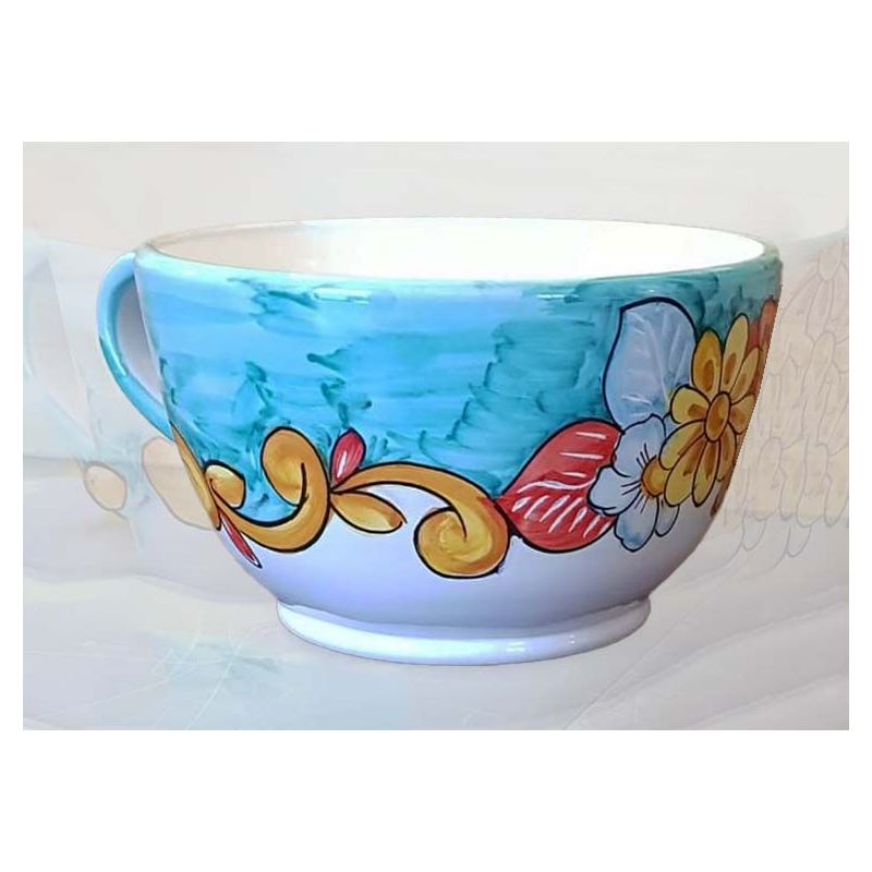 Tazzone Portacialde. Barocco e Fiori. Ceramica...