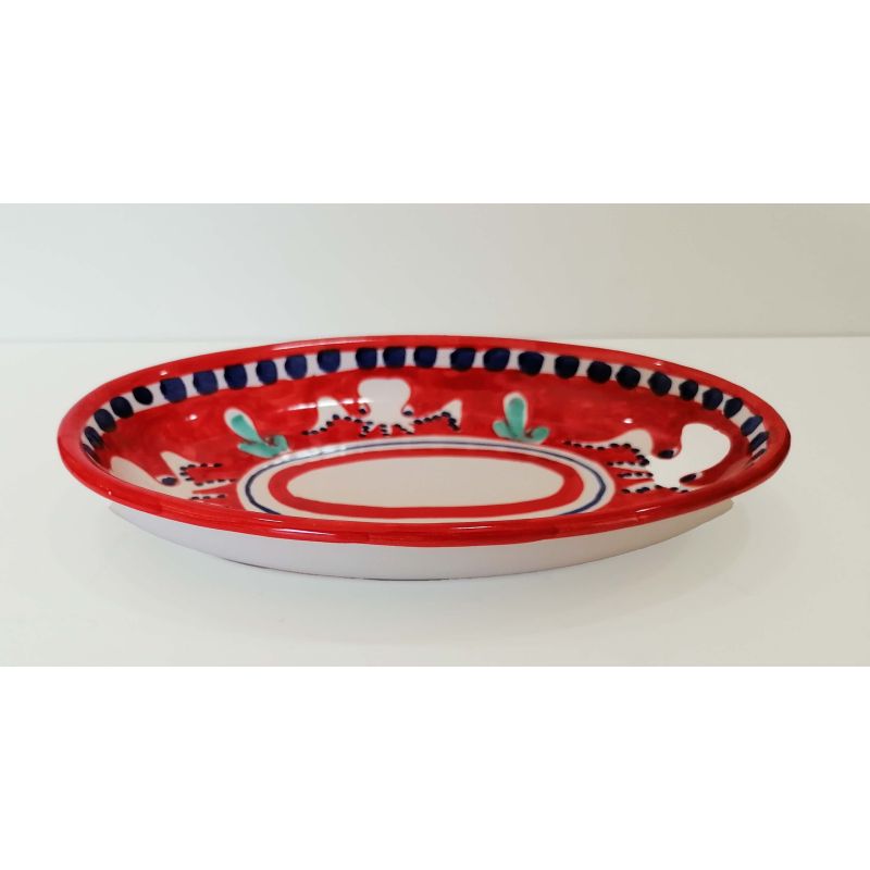 Plato ovalado con cuenco poco profundo. Línea...