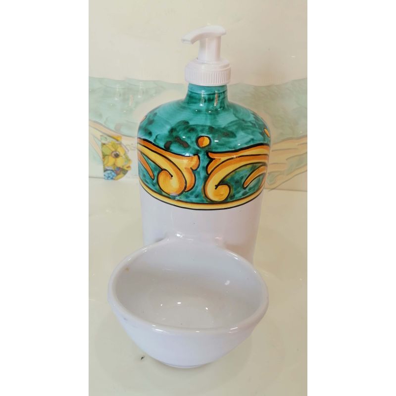 Dosatore sapone con portaspugna. Linea doppio...