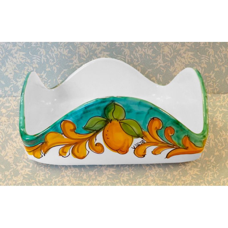 Porta tovaglioli Barocco e limoni. Ceramica di...