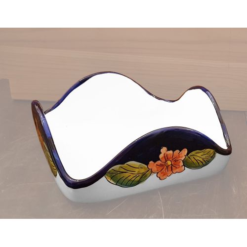 porta tovaglioli bordo Blu. Ceramica di vietri dipinta a mano