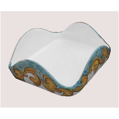 Servilletero barroco. Cerámica vietri pintada a mano