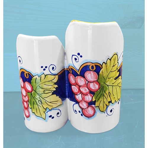 Double glass holder Fruit Line. handpainted Vietri ceramic 2