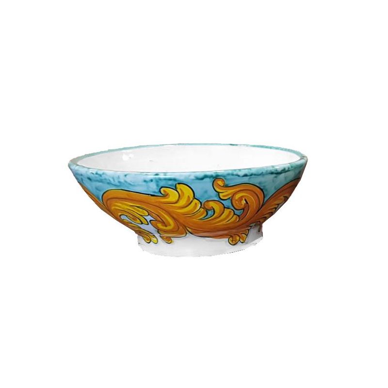 Vaso ciotola decoro barocco Ceramica di Vietri dipinto a mano.