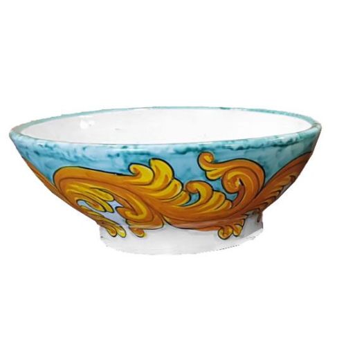 Vaso ciotola decoro barocco Ceramica di Vietri dipinto a mano.
