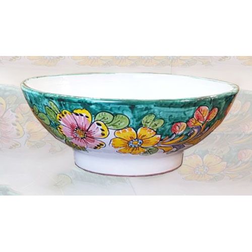 Decoración de jarrón Flores de cerámica de Vietri pintada a mano.