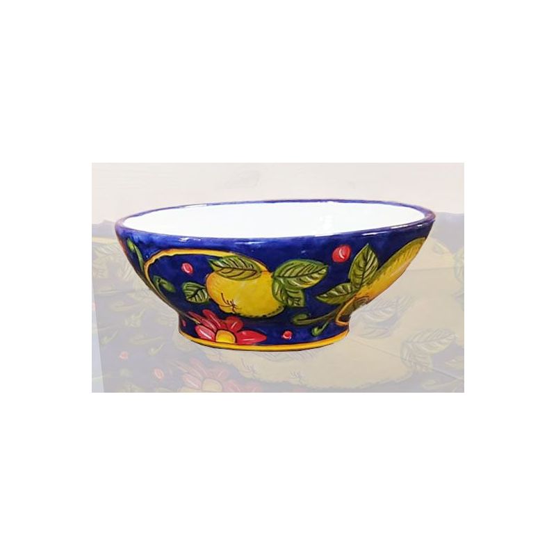 Vaso ciotola decoro Limoni Ceramica di Vietri dipinto a mano.