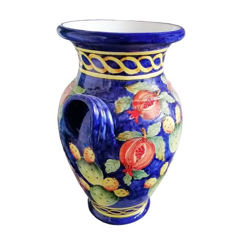 Vaso portaombrelli  in Ceramica di Vietri dipinta a mano.