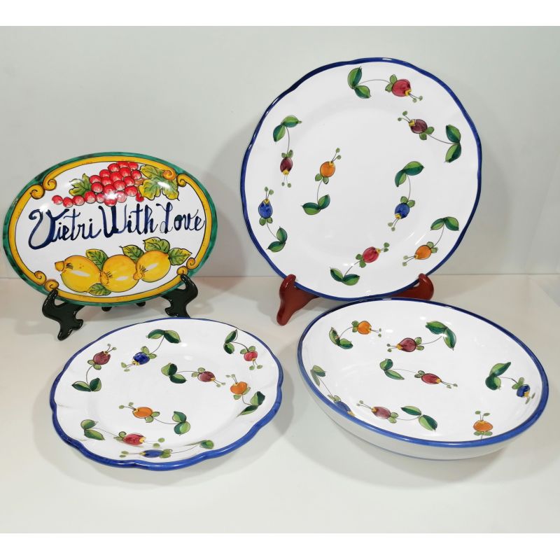 Vietri-Keramik Teller, Glockenblumen-Motiv –...