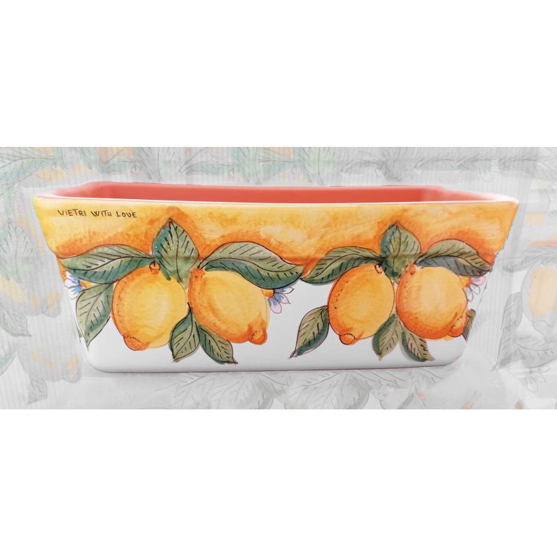 Rectangular planter Yellow background and Lemons