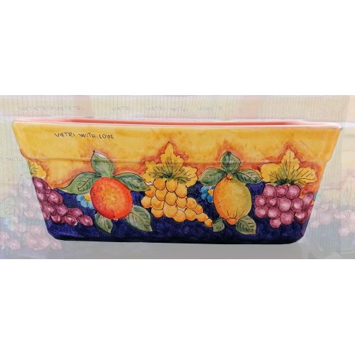 Rectangular Planter. Yellow Base with Fruit and Lemons.... 2