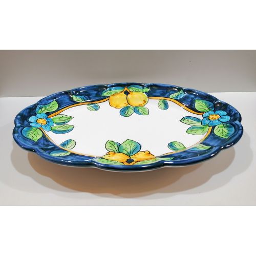 Oval scalloped serving plate. Lemons line. Vietri... 2