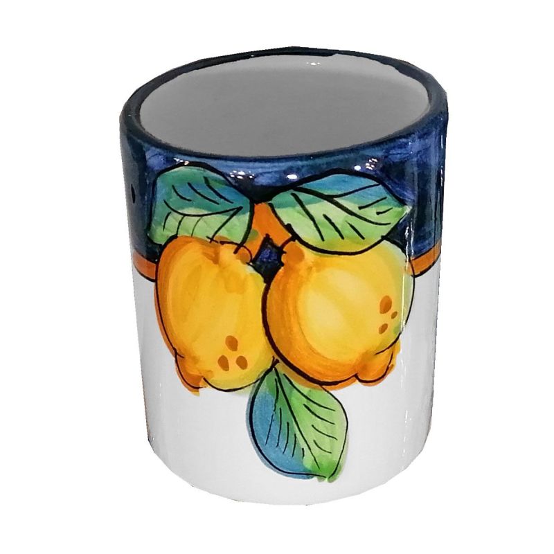 Vaso. Línea limones. Cerámica vietrese. Pintado...