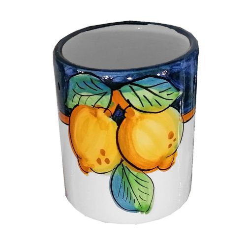 Bicchiere. Linea Limoni. Ceramica vietrese. Dipinta a mano