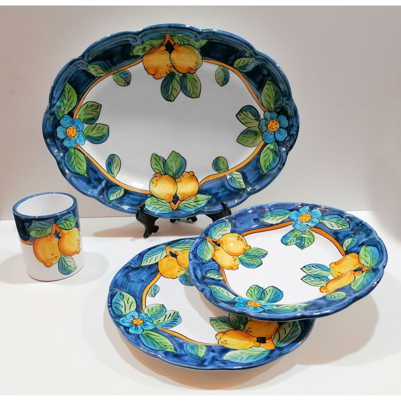 Línea limones borde azul. Cerámica Vietri...