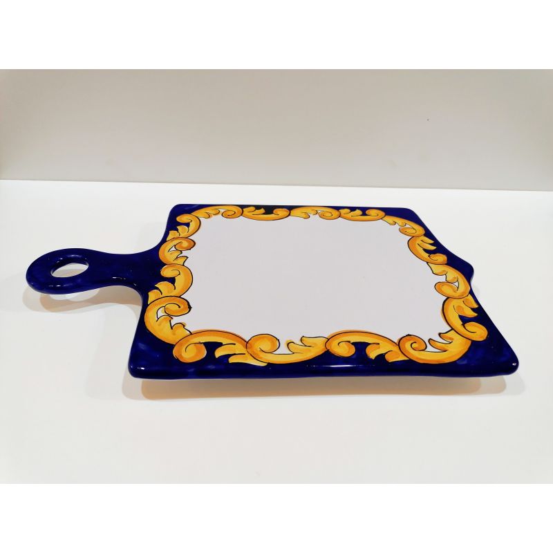 Tagliere Barocco col blu. Ceramica di vietri.