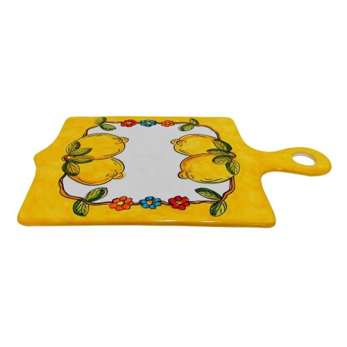 copy of Chopping board / Cheese Board Lemon and Flowers Line. handpainted Vietri ceramics