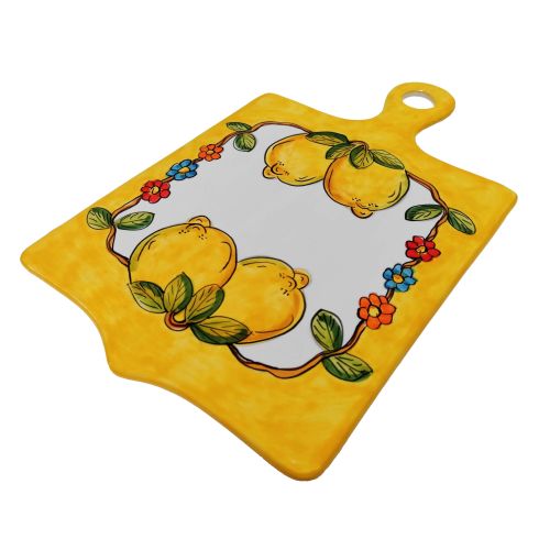 copy of Chopping board / Cheese Board Lemon and Flowers Line. handpainted Vietri ceramics
