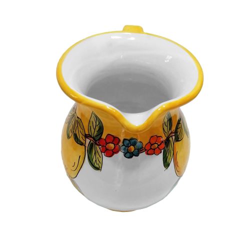 Carafe Bombée. Ligne Citrons et Fleurs. Céramique de Vietri. Peinte à la main.