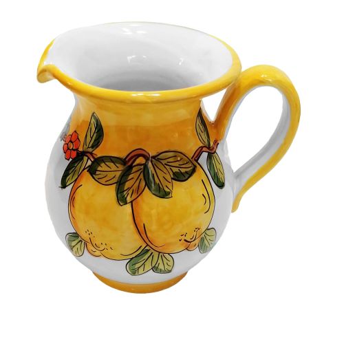 Pitcher Lemon and flowers line. handpainted Vietri ceramic